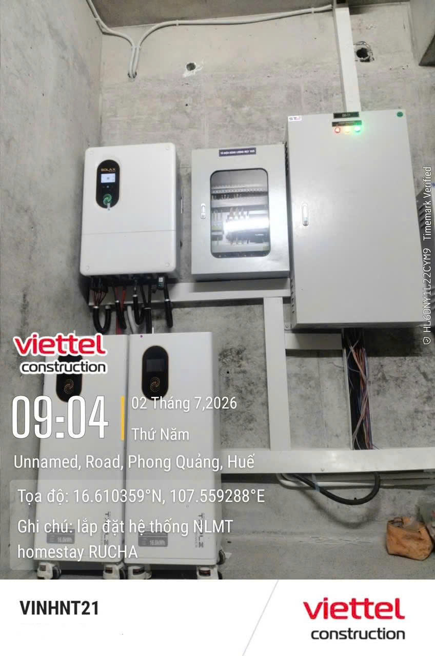Công trình điện năng lượng mặt trời Viettel Construction đã lắp đặt 1