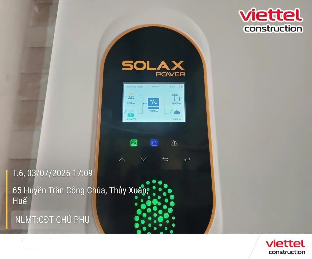 Công trình điện năng lượng mặt trời Viettel Construction đã lắp đặt 4